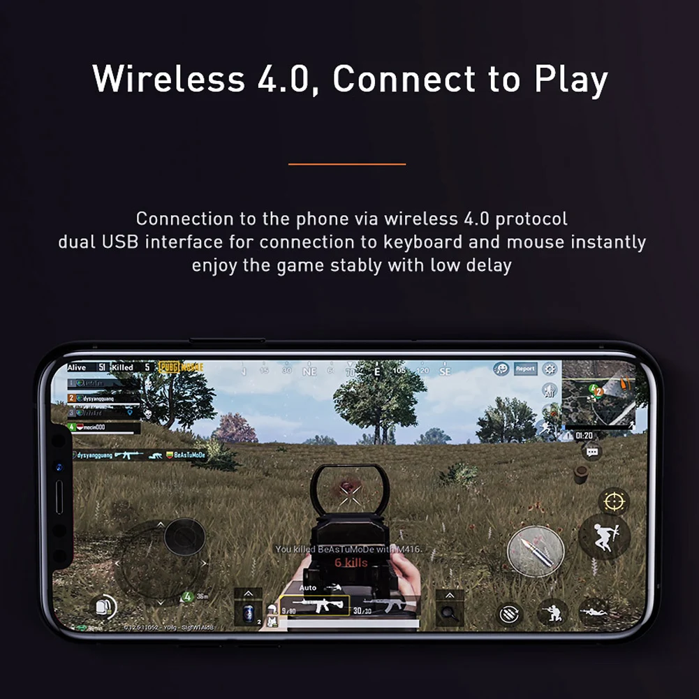 محول ماوس لوحة المفاتيح السلكية HXSJ، محول ماوس ألعاب الهاتف المحمول لنظام Android