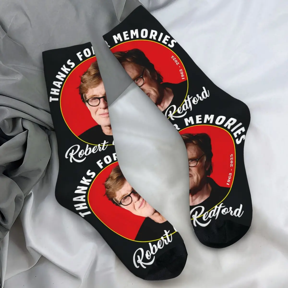 

Rip Robert Redford Memorial Socks Autumn Stockings Gothic Adults Men Comfortable Socks Design Skateboard Anti Skid Socks