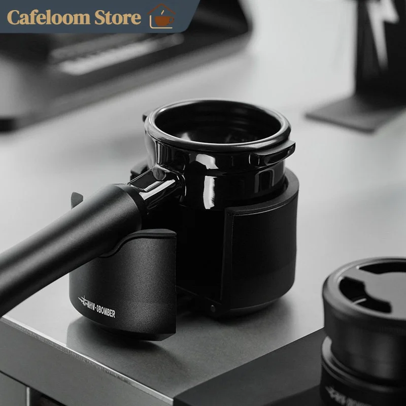 

MHW-3BOMBER Obsidian Espresso Tamper Station Universal Coffee Portafilter Base Fits 51mm/53mm/58mm Coffee Tamping Base