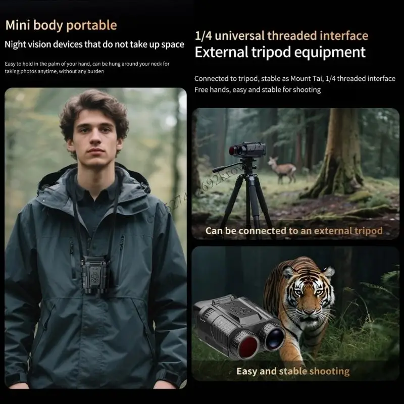 Portable 4K Night View 28X Visual Enlarge WIFI Connection High Resolution for Security Camping Adventure R9CB