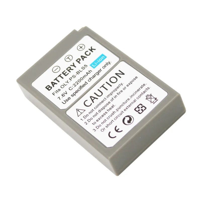 Rechargeable 7.6V 2200mAh PS-BLS5 BLS5 BLS-5 Battery for Olympus OM-D E-M10 PEN E-PL2 E-PL5 E-PL6 Stylus1 E-PL1 E-PL3