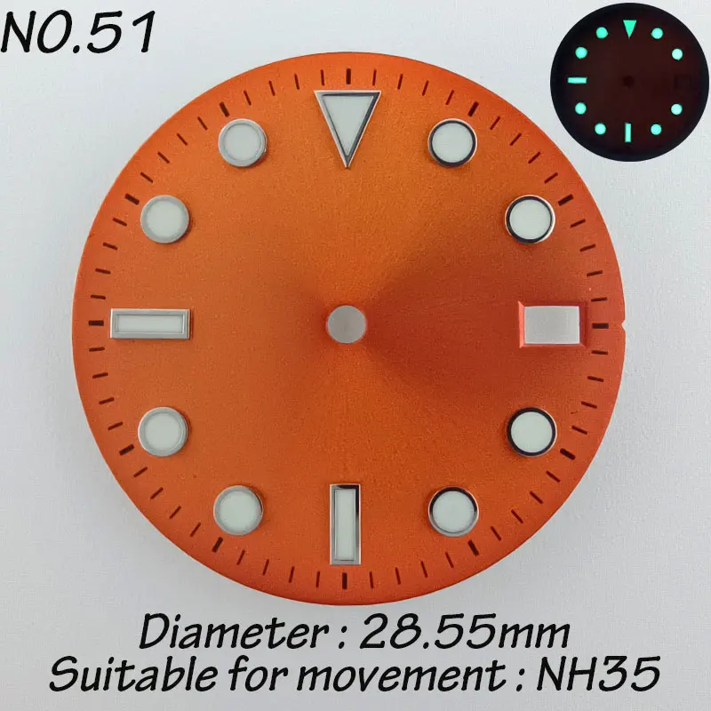 28.5mm NH35 NH36 Watch Dial With Date Window Watch Faces Accessory C3 Super Luminous Customized Dial Customization Dial DIY Logo