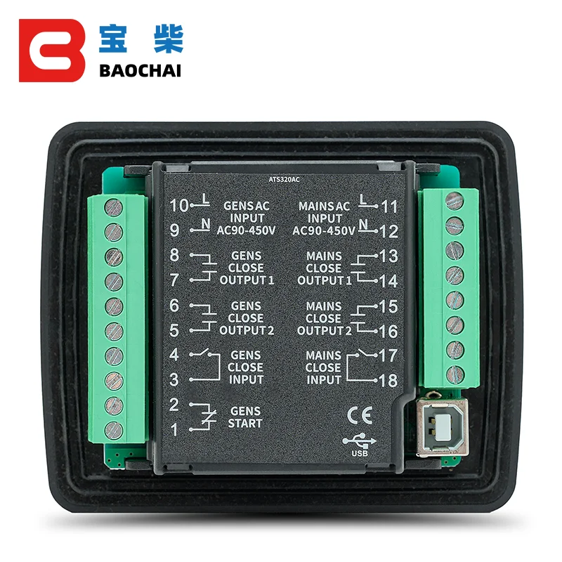 Generator Controller Mebay ATS320 ATS Automatic Transfer Switch Control Module