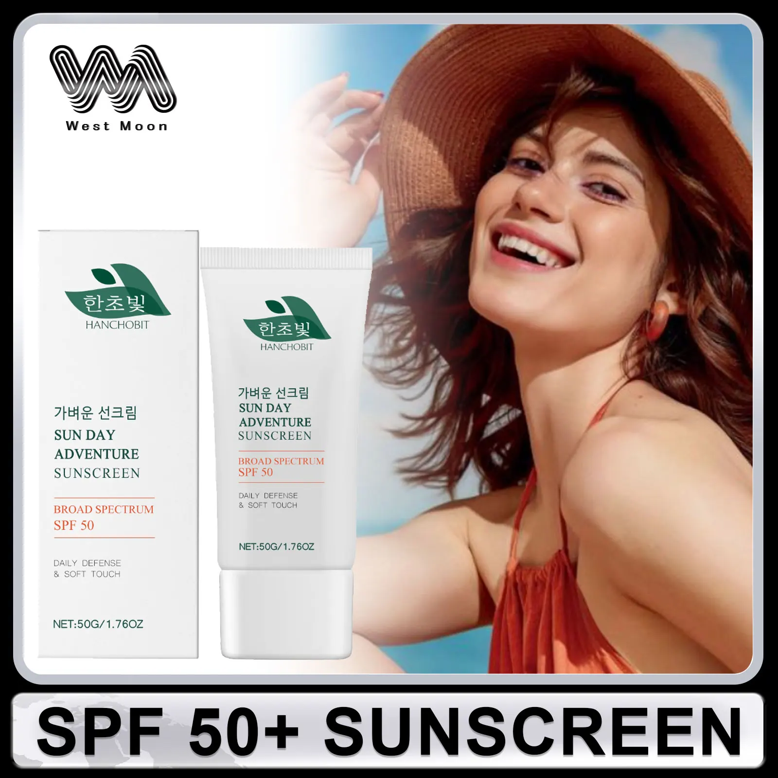 

Korean Sunscreen Spf 50+ UV Protection Oil Control Anti Uva Uvb Prevent Sunburn Waterproof Lasting Refresh Sunscreen Cream 50g