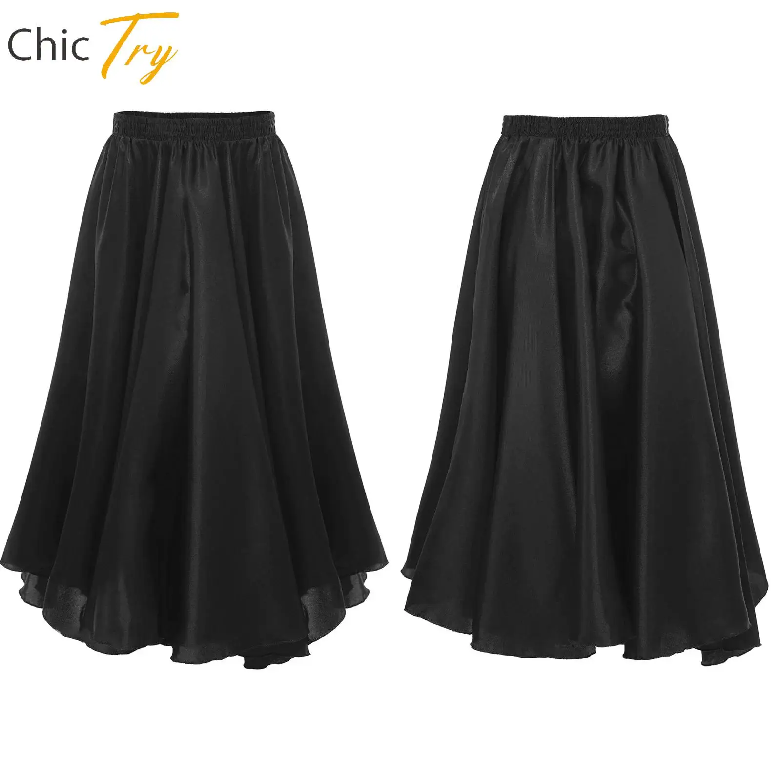 

Children Girls Spanish Flamenco Dance Skirt Carnival Latin Tango Dance Belly Dance Performance Costume Chiffon Dance Big Skirts