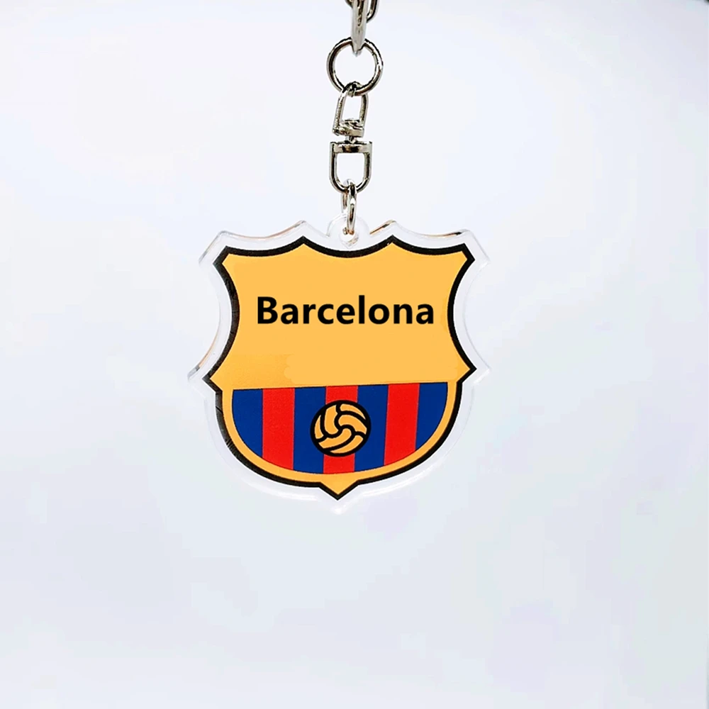 Spain Teams National Flag Soccer LOGO Acrylic Barcelona Key Chain Craft Europe Football Clubs Souvenir Organic Glass Plaque 1Pcs