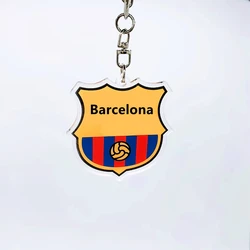 Spain Teams National Flag Soccer LOGO Acrylic Barcelona Key Chain Craft Europe Football Clubs Souvenir Organic Glass Plaque 1Pcs