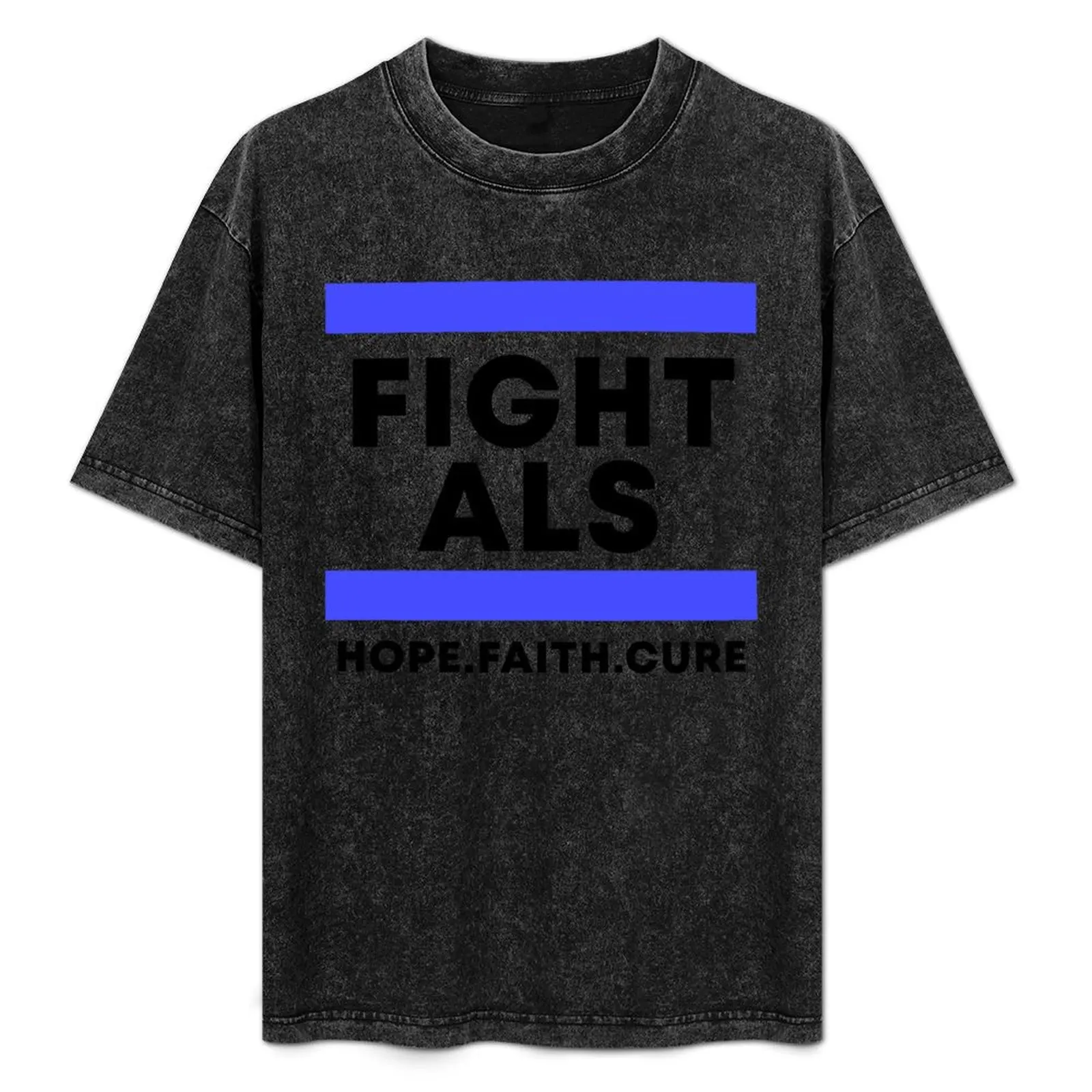 Fight ALS Hope Faith Cure T-Shirt anime stuff sublime anime tshirt heavyweights Men's t shirts