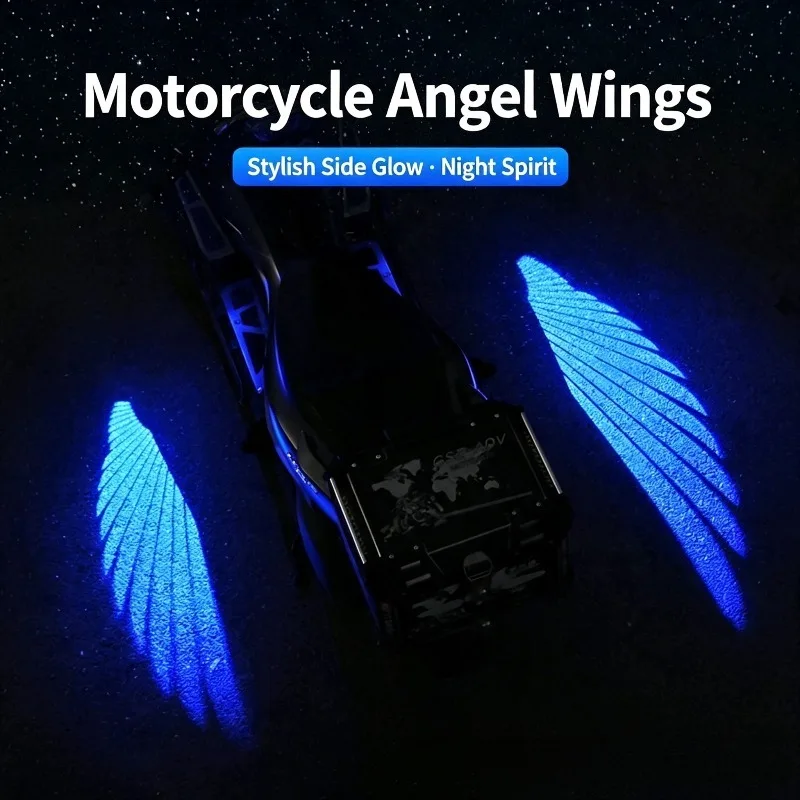 Universal Motorcycle Angel Wing Shadow Light 8‑30V Waterproof LED Side Decor Lamp Motorbike Styling Accessory For Night Riding