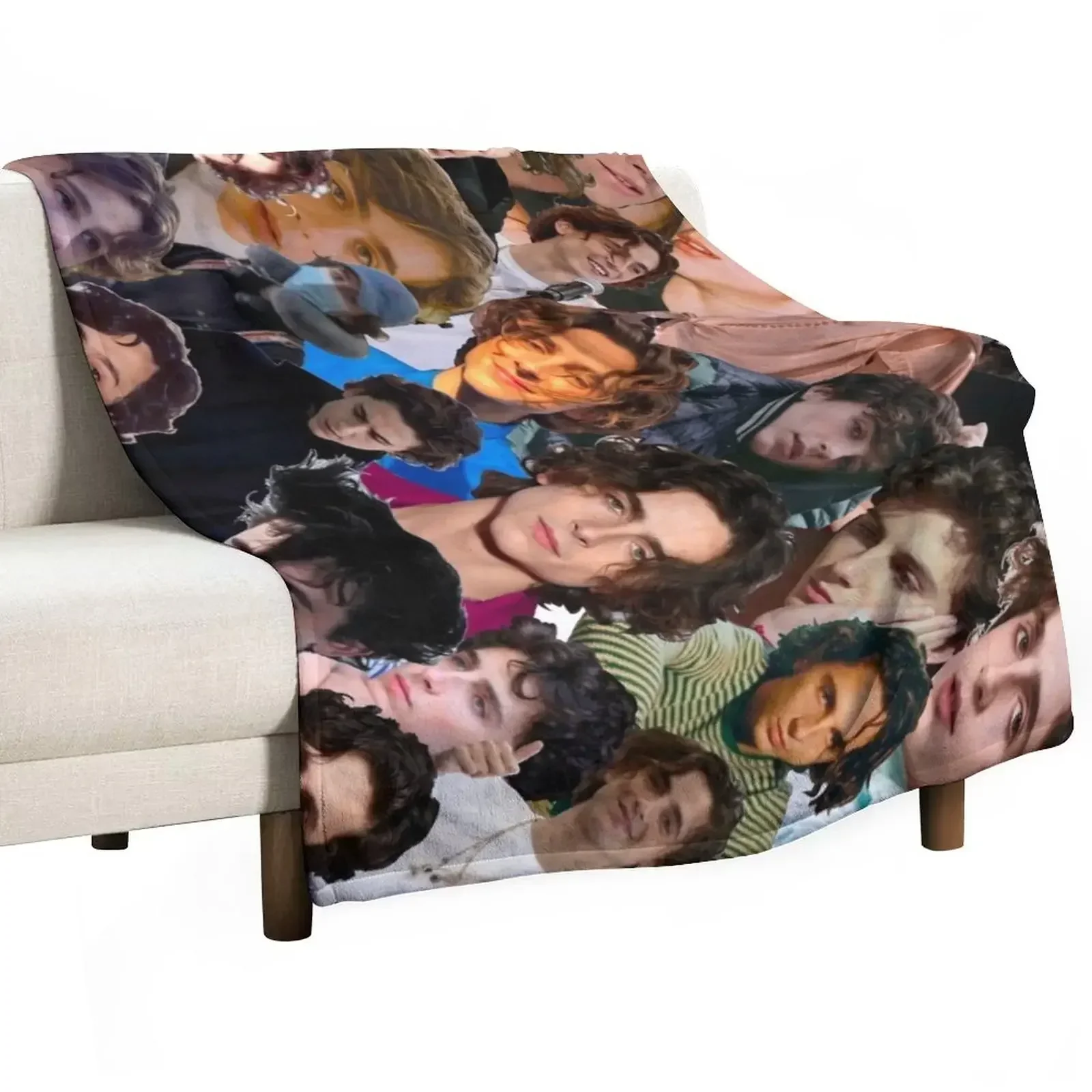 

Timothée Chalamet Photo Collage Throw Blanket Soft Beds Luxury Brand Sofa Blankets