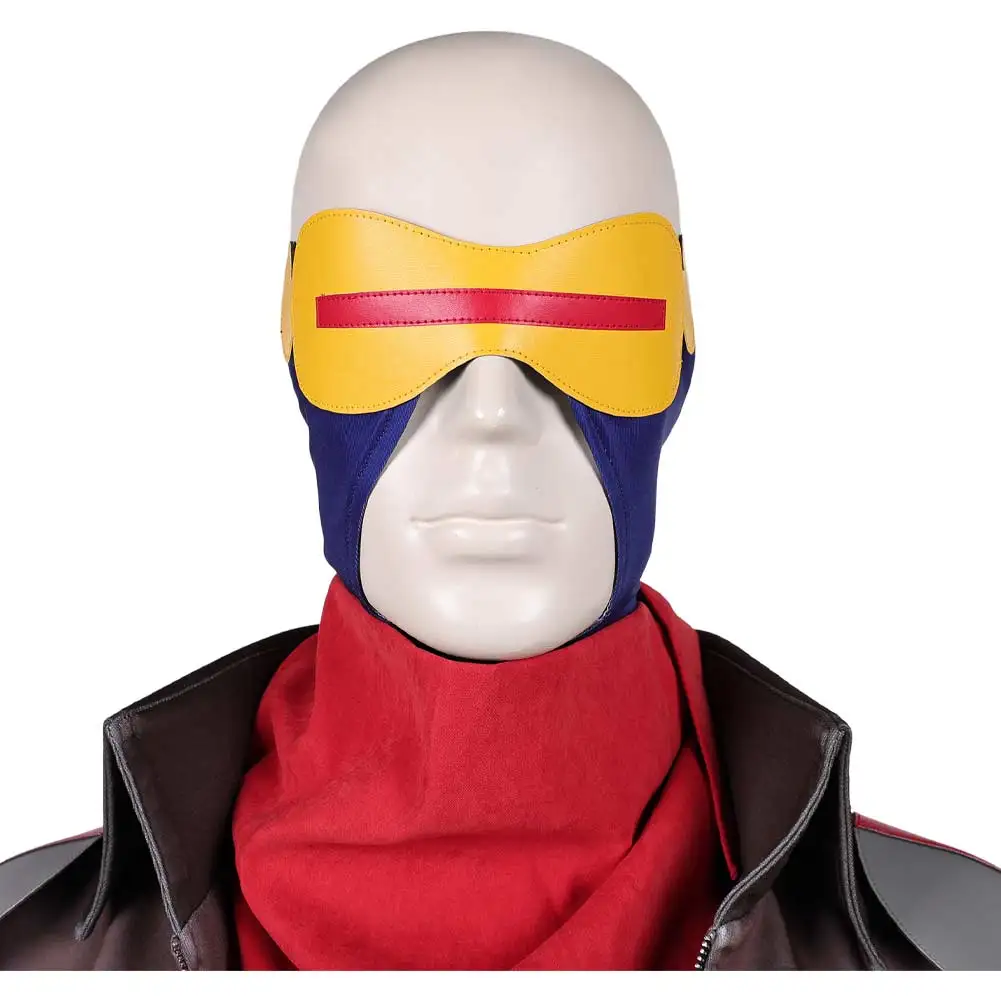 Fantasia Scott Summers Cosplay Costume for Men Eyemasks Jacket Jumpsuit Belt Gloves Set Roleplay Outfits Halloween Carnival Suit