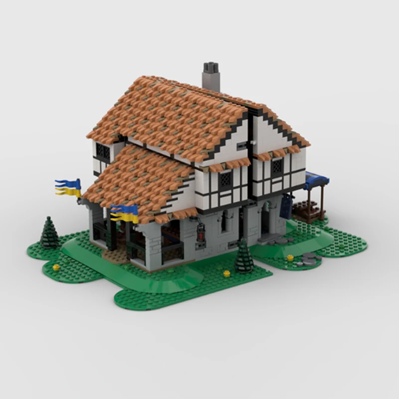 Cidade rua vista modelo moc tijolos de construção falcon ninho taverna tecnologia modular presentes feriado montar crianças brinquedos terno