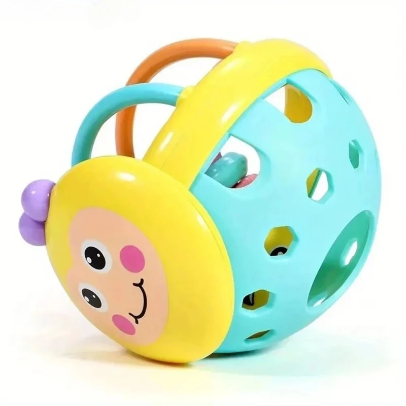 1 unidad de juguete para bebé de 10cm, bola para atrapar, sonajeros flexibles para andador de bebé, bola para desarrollar la inteligencia, sonajero de campana de plástico de 0 a 12 meses