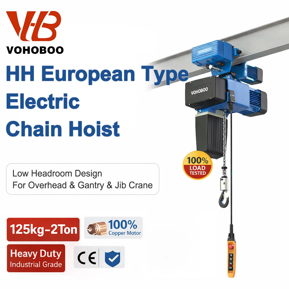 High Quality New 5 Ton Movable Electric Chain Hoist with Motorized Trolley European Type Lift for Hotels and Other Industries