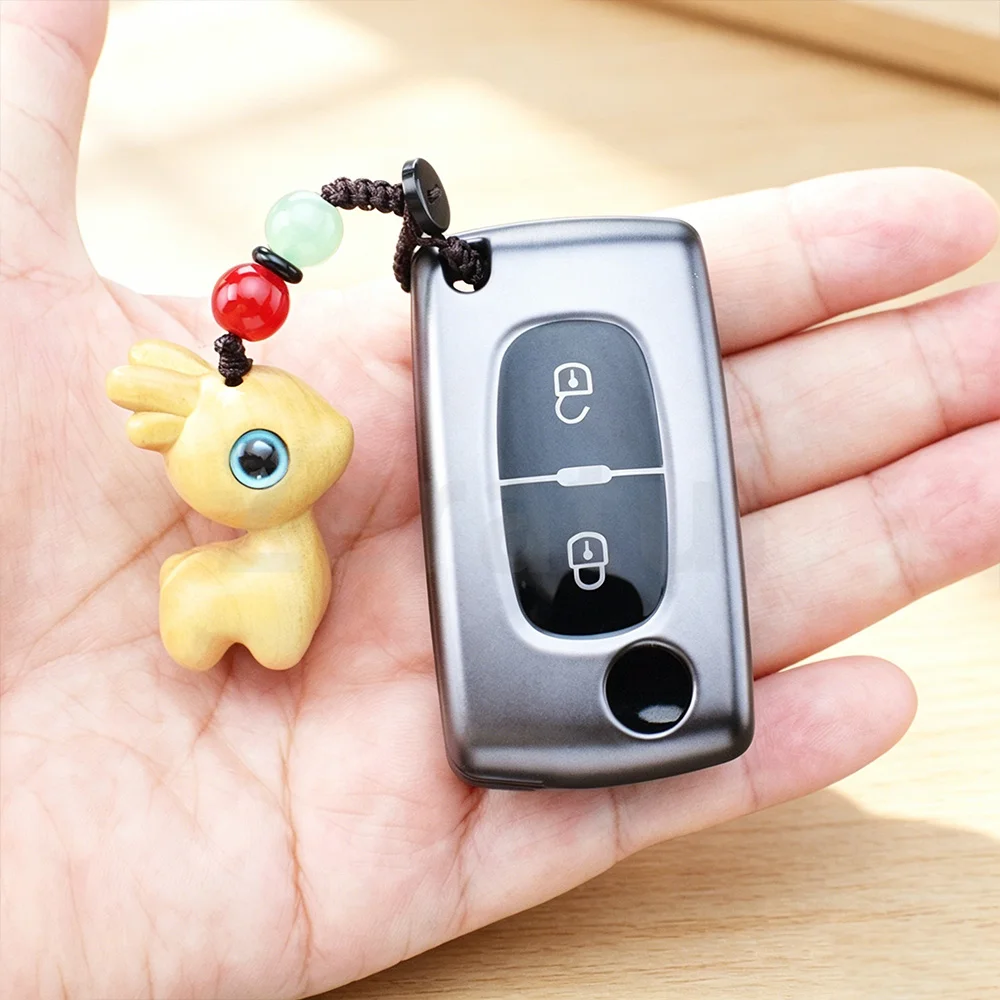 For Peugeot Partner Tepee 207 307 308 407 For Citroen C-Crosser C3 C4 Picasso Berlingo Case 2 3 Button Key Case Cover Keychain