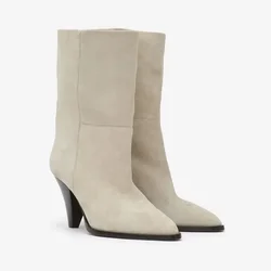 European and American Autumn/Winter New Pointed Women's Short Boots Fashion Cone High Heels 34-45 Large Women's Long Boots