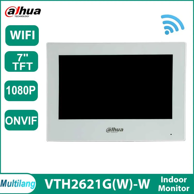 Dahua VTH2621GW-WP WiFi 7 inch Video Intercom Screen IP Camera Indoor Monitor Home Wireless Doorbell System PoE P2P VTH2621GW-P