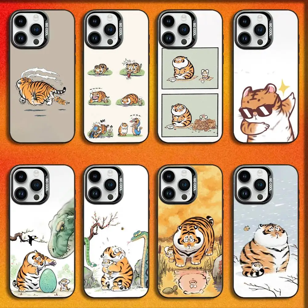 

Cartoon Dragon Tiger Funny Phone Case For iPhone 16,15,14,13,12,11,Mini,Pro,E,MAX Black Candy Matte Shockproof Cover
