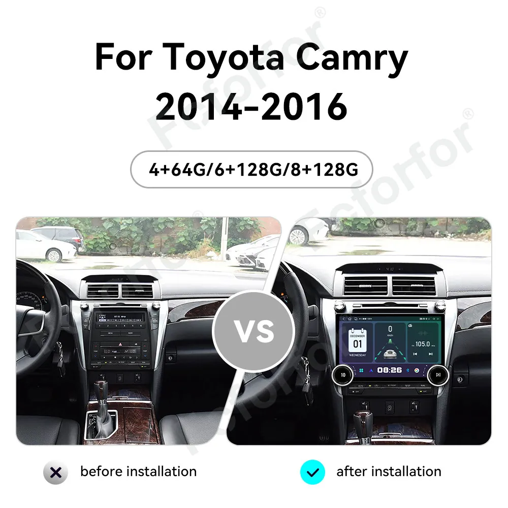 11.5 Inch Android 15 Smart HD Display Car Stereo Wireless CarPlay GPS Multimedia Player For Toyota Camry 2014-2016 Head Unit