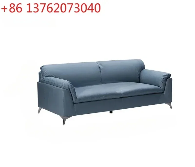 Modern simple three-person sofa technology cloth leather