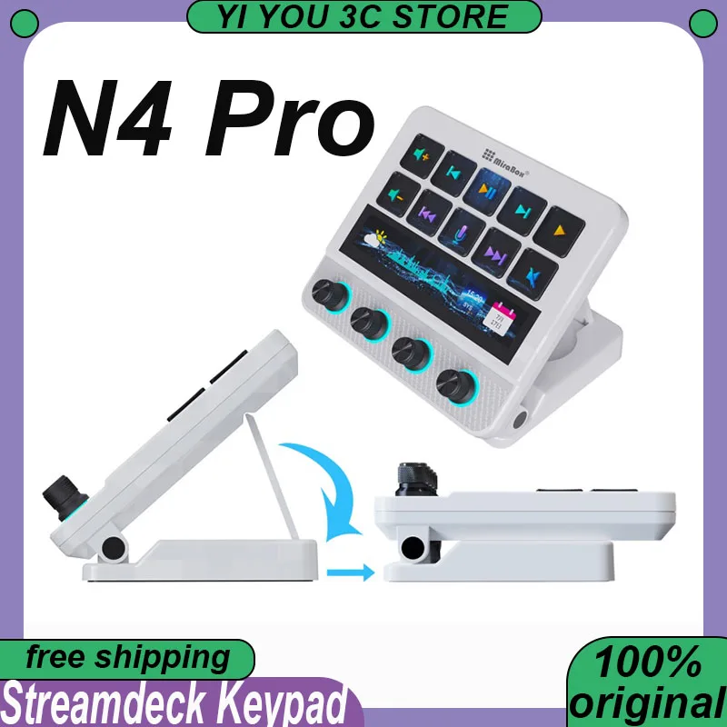 

Мини-клавиатура Streamdeck, 10-клавишная визуальная макросная клавиатура с живым содержанием, контроллер создания ABS, сенсорная панель Type-C, аксессуары для ПК