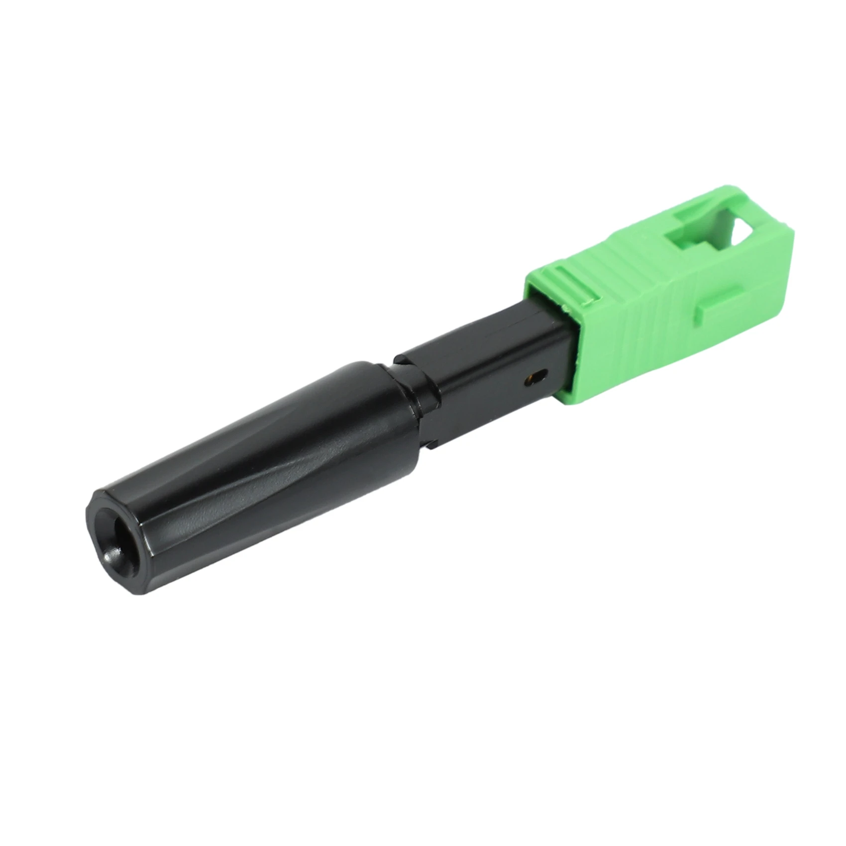 Conector rápido integrado Ftth, Conector de fibra óptica de plástico verde SC/APC, 10 piezas