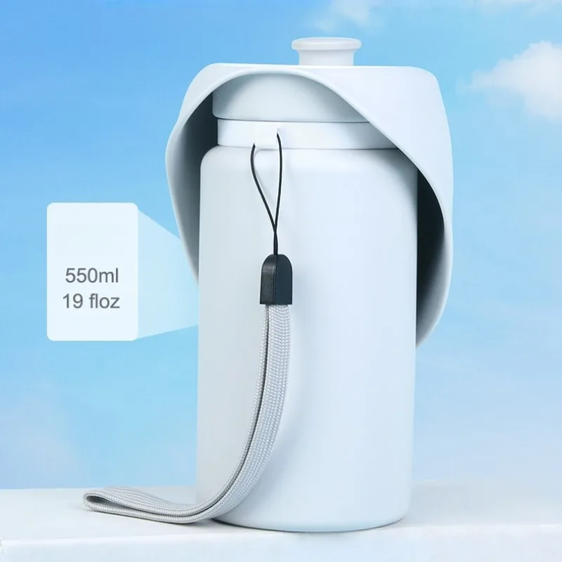 Pet Travel Water Bottle: Collapsible Dog Water Dispenser with Drinking Tray - Portable Leak-Proof Outdoor Hydration Solution view 2