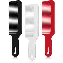 Flat Top Comb Men Portable Cut Comb Hairdresser Salon Oil Head Hair Brush Hairdressing Comb Tool (Black, White, Red)