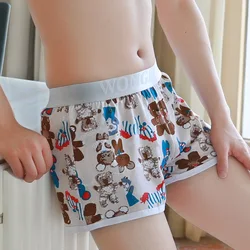 Men Loose Cotton Boxer Short Large Size Arrow Pant Male Summer Sleepwear Cartoon Print Underpant Youth Bugle Pouch Panties 100kg