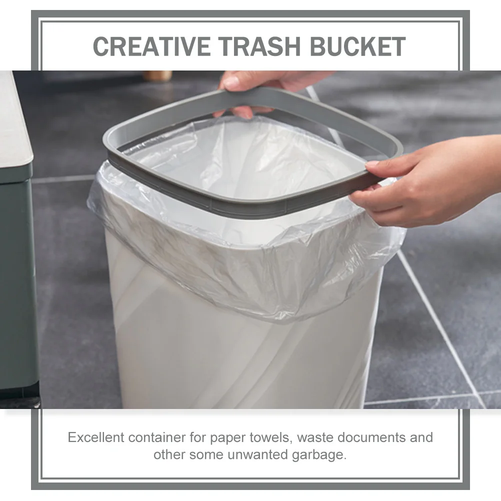 

Simple Trash Basket Bedroom Can Plastic Rubbish Bin Garbage Holder Bins Fashion Container Abs Office