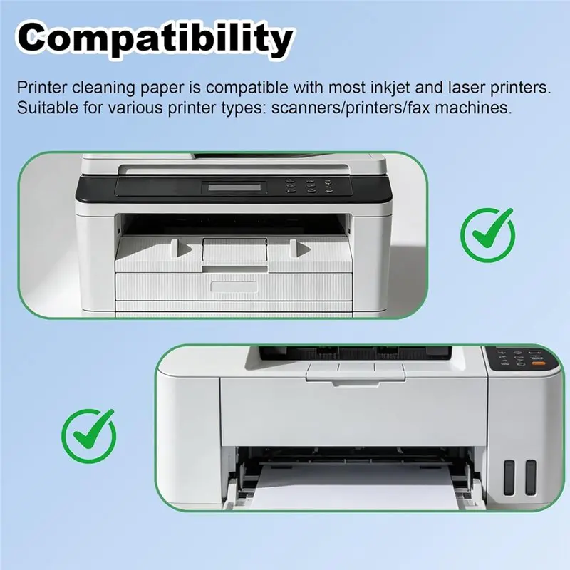 A53M-Reusable Printer Cleaning Sheets 8.5X11 25 Pcs For Inkjet Laser Printers Copiers Faxes Scanners(Roller Dust Remover Blue)
