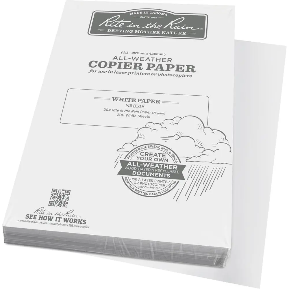 

A3 29.7cm x 42cm 20# White Copier Paper, 200 Sheets Pack