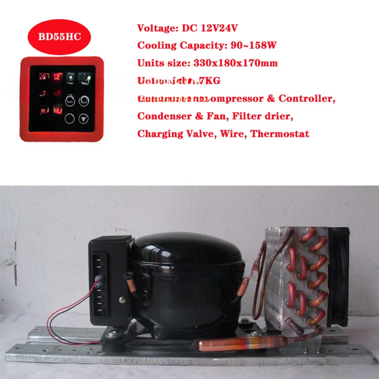 

DC compressor condensing unit miniature refrigeration unit air-cooled refrigerator unit R134a12V24V