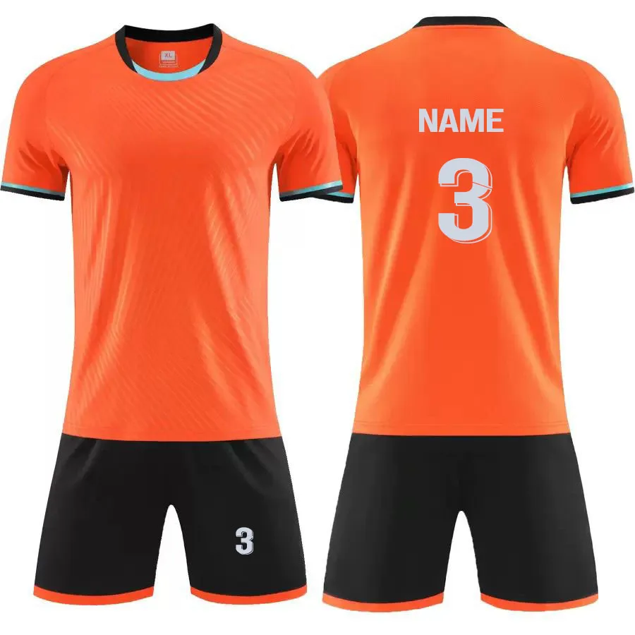 Custom Men Football Jersey Short Sleeve Soccer Uniform Set Professional Throwback Jersey Breathable Football Uniform