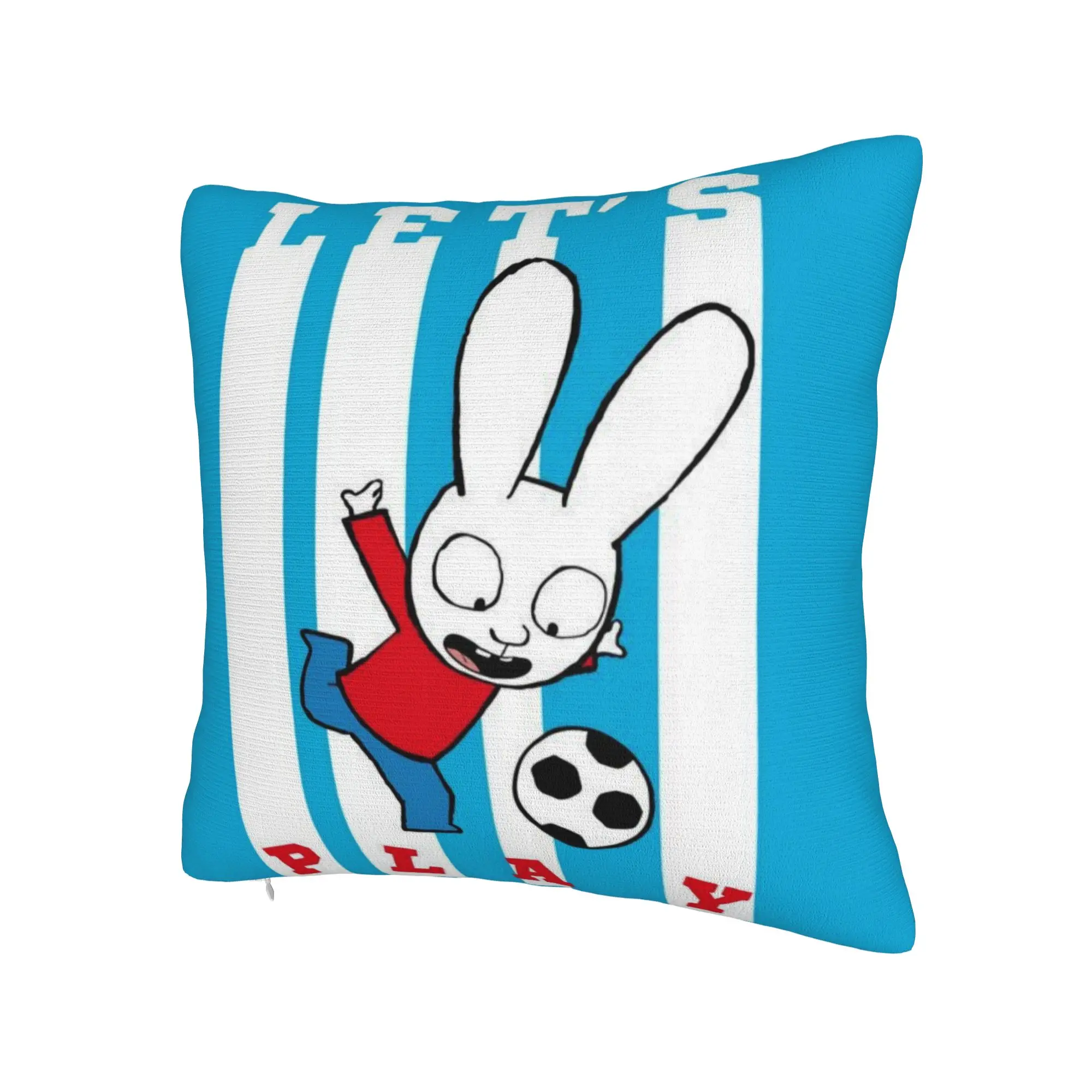 S-Simon Super Rabbit Pillow Case  Print Pillow Cover For Couch Sofa Bedroom Funny Pillowcases