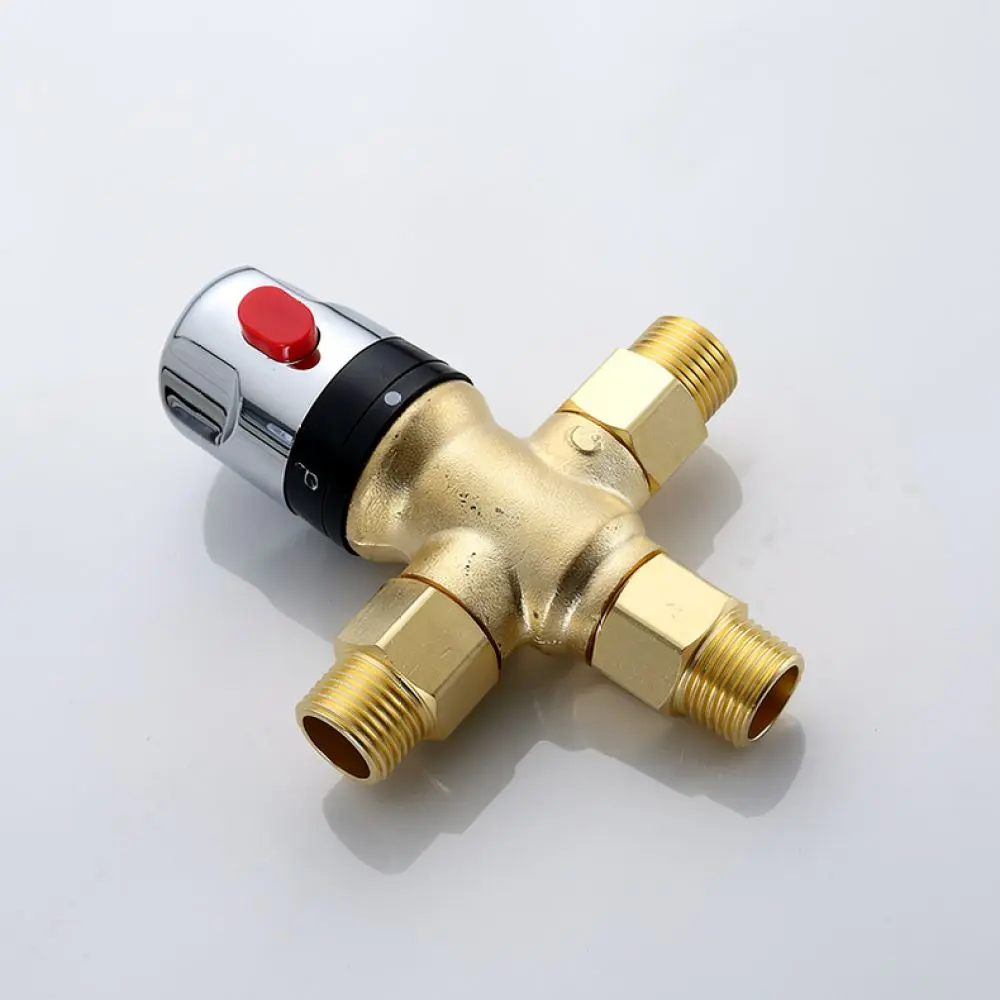 Thermostatic Mixing Valve 1 2NPT Brass Water Temperature Regulator For Flola Shower Heater Control Plumbing Hardware Kit