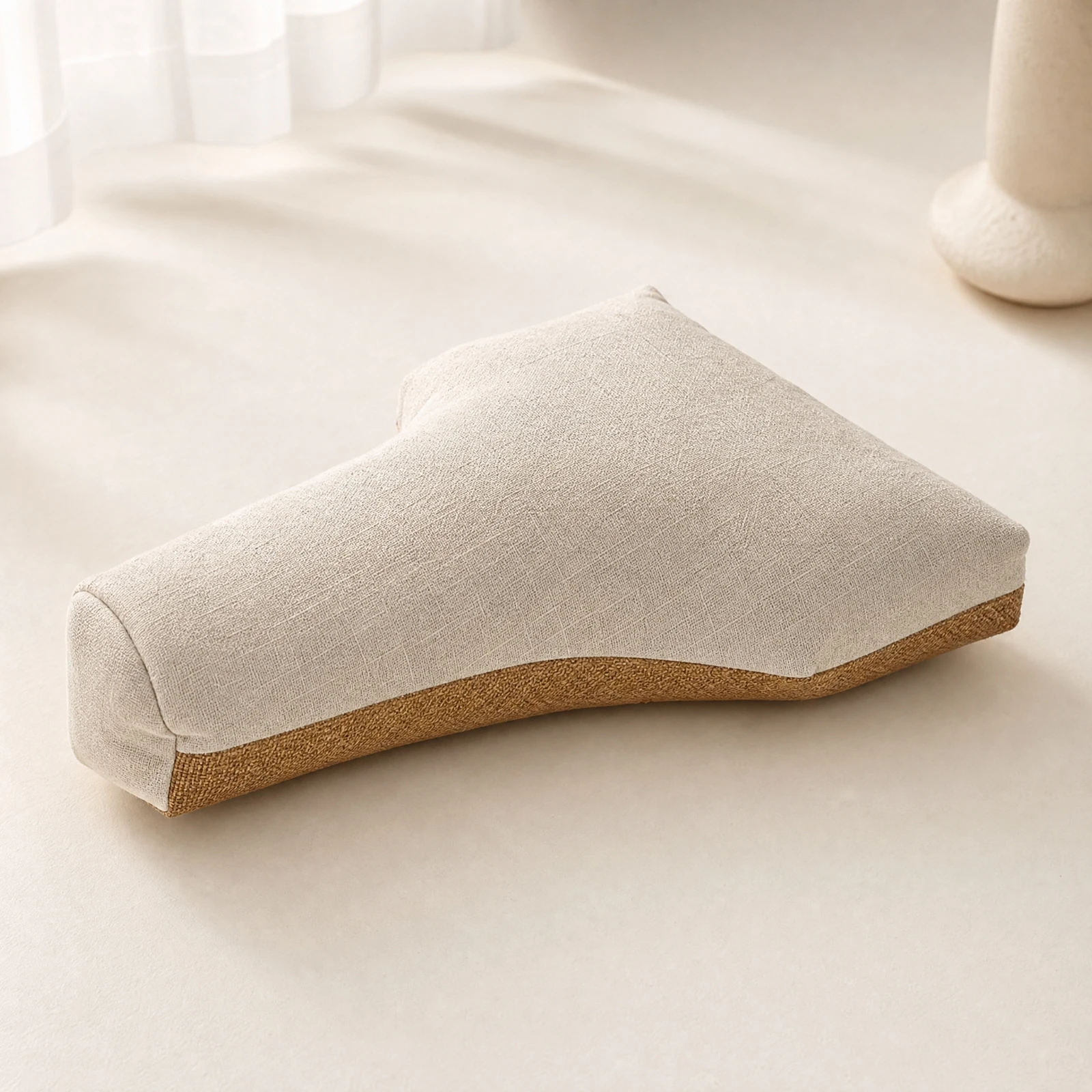 T-Shaped Meditation Cushion Firm Support L-Shaped Meditation Cushion Hip Opening Natural Filling for Meditators
