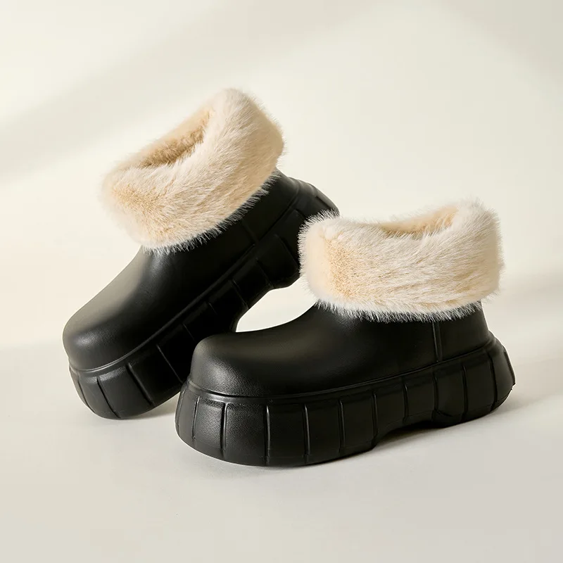 Girls Waterproof Snow Boots Winter Women Outdoor Cotton Shoes Thick Sole Platform Ladies Warm Plush Short Booties Furry Shoes