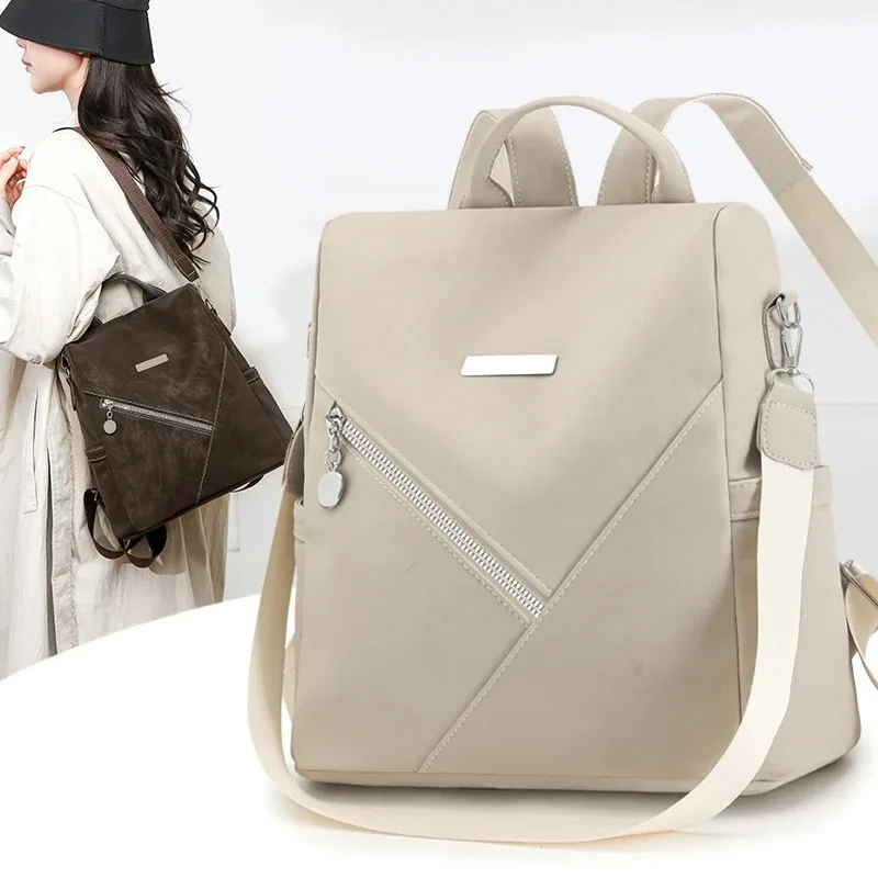 Women Luxury Leather Anti-theft Backpack Large Capacity Casual Shoulder Bag Multifunctional Daily Travel School Rucksack Fashion