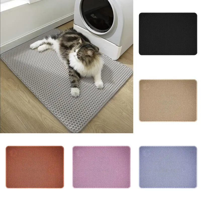 

Cat Litter Box Mat Litter Catcher Mat With Double Layer Design Waterproof Cat Litter Rug Catcher For Floor Litter Catcher Mat