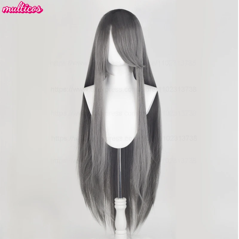 Hochwertige Anime 100 cm lange gerade Cosplay-Perücke Schwarz Weiß Rot Rosa Braun Gold Blau Blond Lila Hitzebeständige Haarperücken