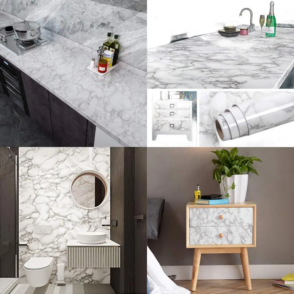 

36 Removable Marble Contact Paper for Countertops, Desks, and Tables - Waterproof Vinyl Wallpaper