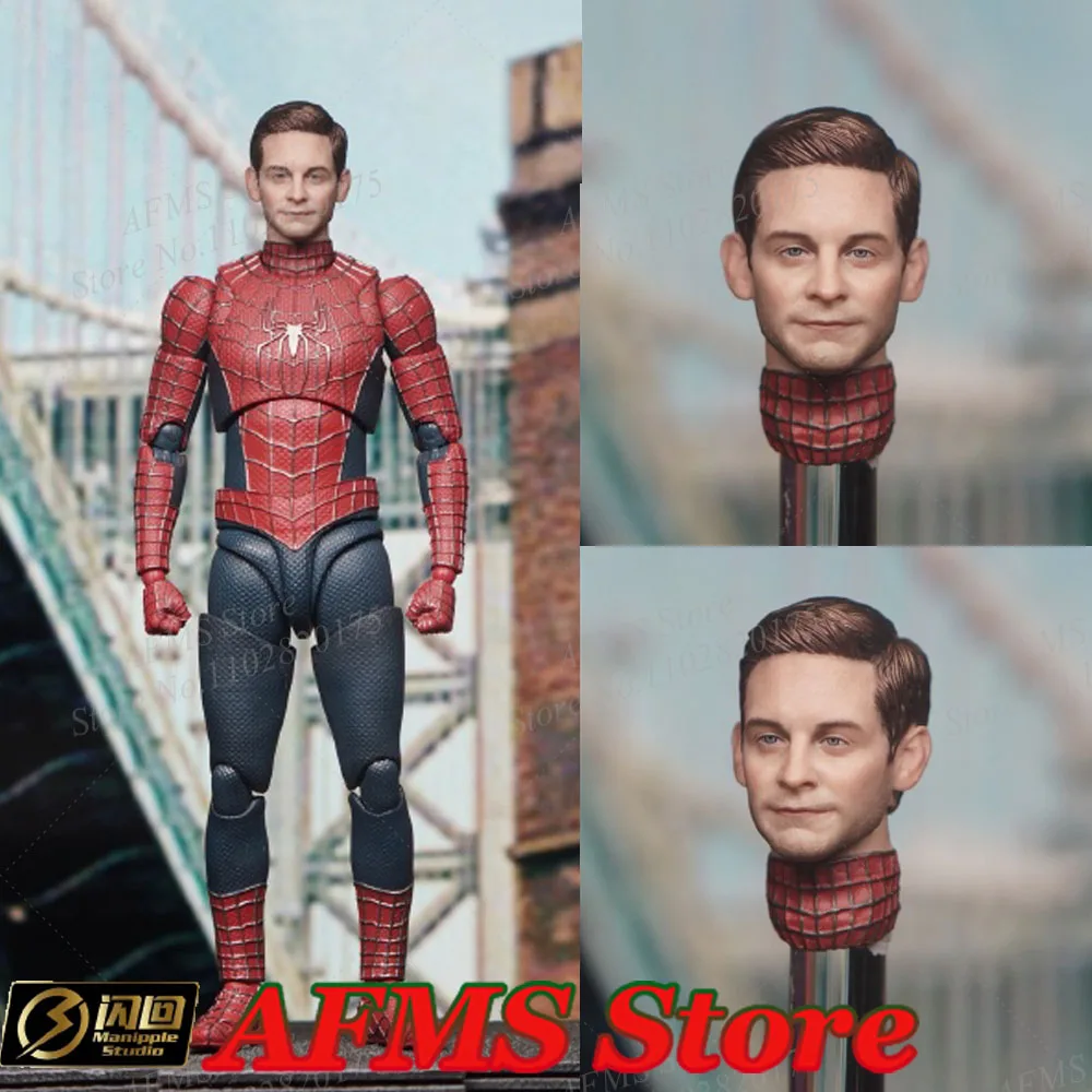 Manipple Studio 1/12 Scale Collectible Figure Spider-Man Tobey Maguire Head Sculpt Fit 6Inch SHF&Ml Action Figure Body Dolls