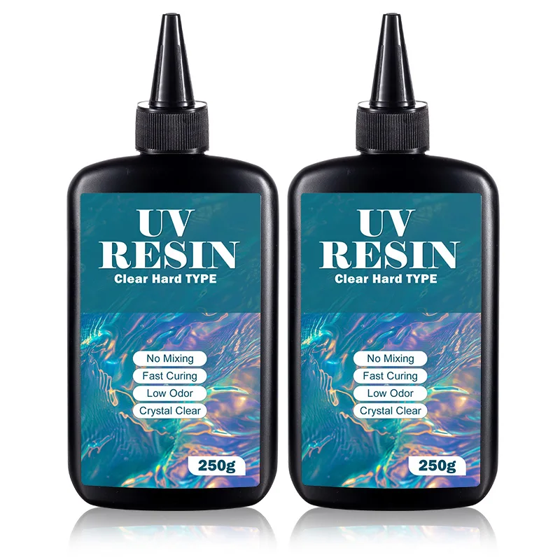 UV-Harz-Set mit Licht, verbesserter harter Typ, kristallklares, ultraviolettes, aushärtendes UV-Harz für Bastelarbeiten, DIY-Schmuckherstellung, Formen, Gießen