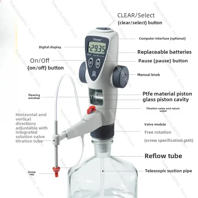

Digital Bottle Mouth Titrte Bottle Mouth Digital Display Titrator 10 25 50ml