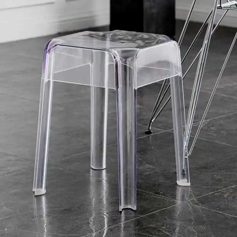 

Manicure Plastic High Bar Stools Home Designer Nordic Bar Stools Chair Transparent Taburete Cocina Outdoor Bar Furniture WZ