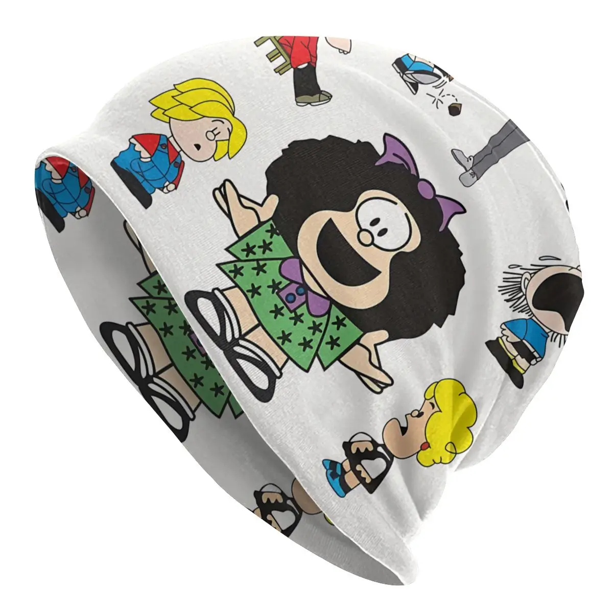 Family Mafalda Quino Comics Hat Pullover Children Thin Warm Beanie Male Polyester Caps