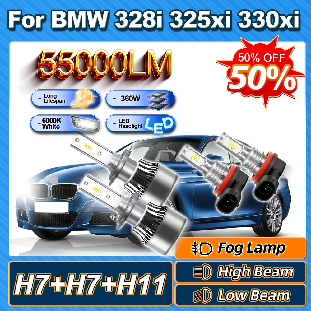 

For BMW 328i 2002-2016 325xi 2002 2003 2004 2005 2006 330xi 2002 2003 2004 2005 2006 360W H7 LED Headlight Ampoule H11 Fog Light