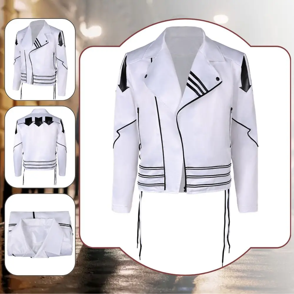 Freddy Rock Band Cosplay Fantasia Costume travestimento per uomo maschio adulto giacca in bianco e nero Halloween Carnival Party Suit