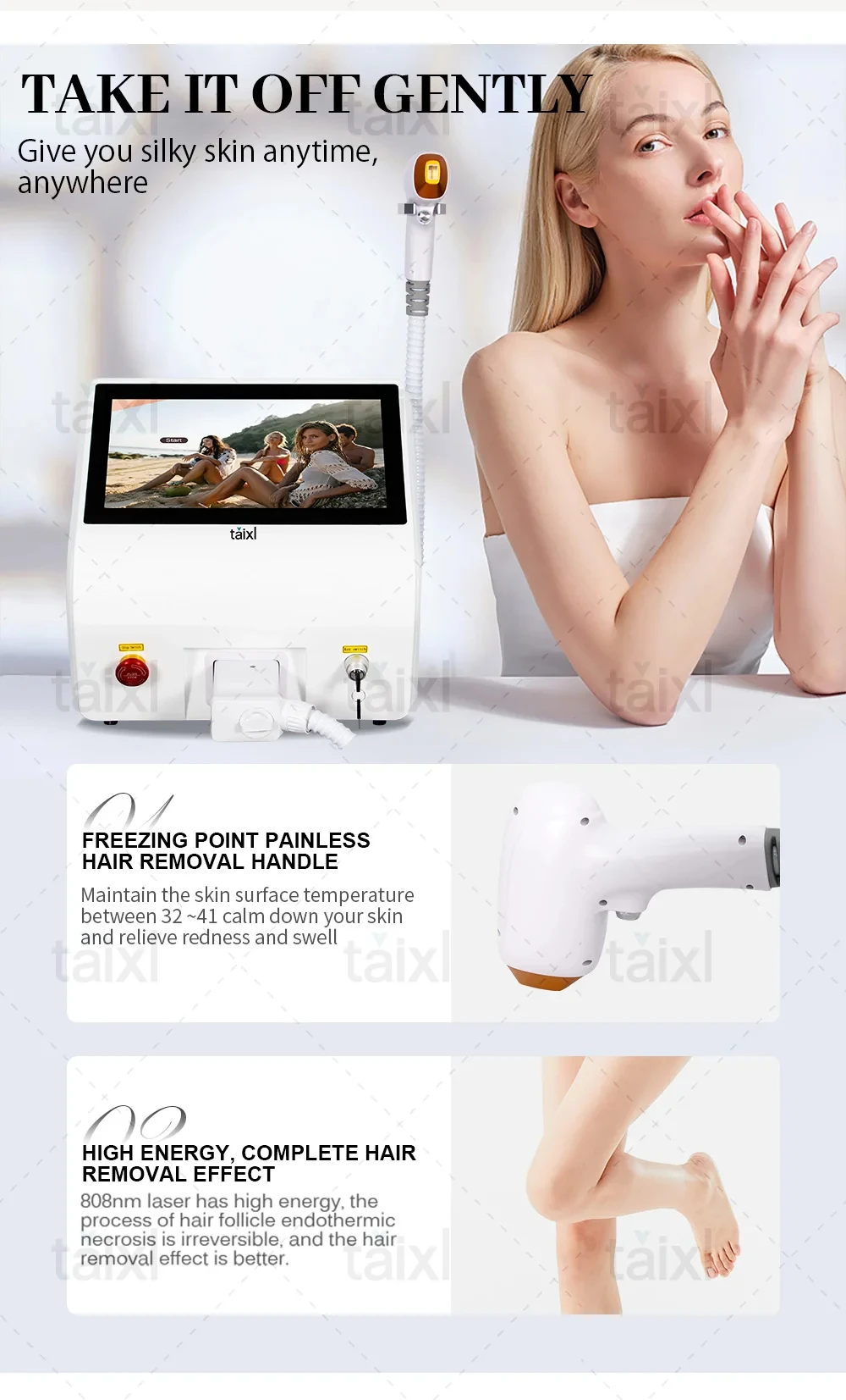 

4 длины волны 755 940 1064 808 нм диодный лазерный аппарат для удаления волос 4000 Вт система ледяного охлаждения безболезненное удаление волос 6